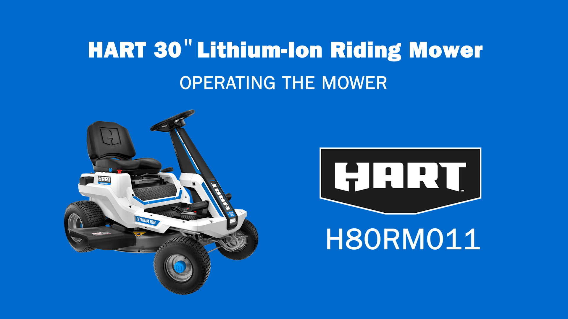 HART 80V Brushless 30" Lithium-Ion Riding Mower Quick Start and Bagger Assembly