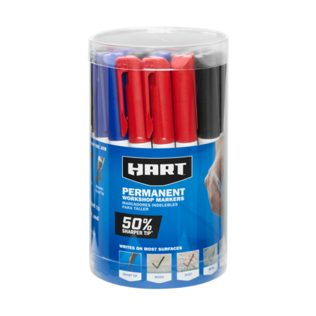 Paquete de 24 marcadores de punta fina negros, rojos y azules
