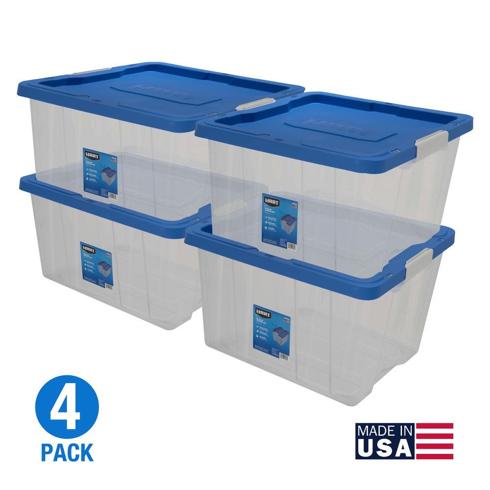 68 Qt Clear Latching Plastic Storage Tote - Set of 4banner image