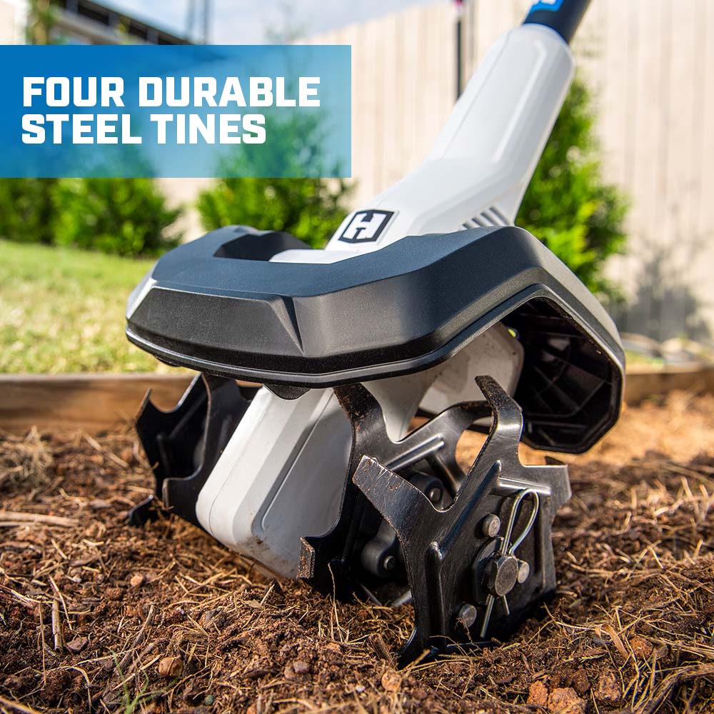 four durable steel tines 