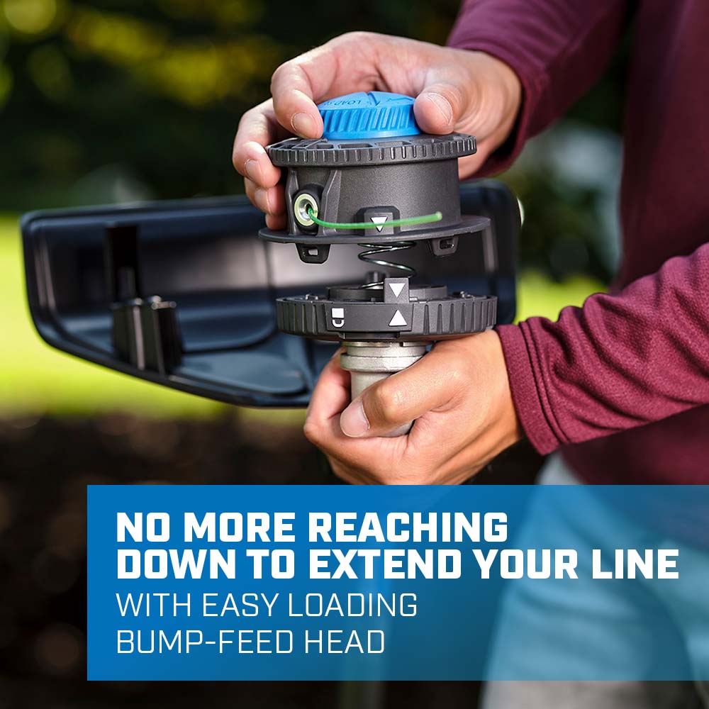 No More Reaching Down to Extended Line with Easy-Loading Bump-Feed Head