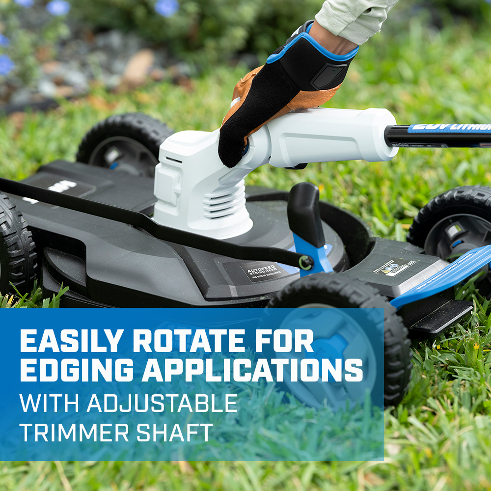 Easily Rotate for Edging Applications with Adjustable Trimmer Shaft