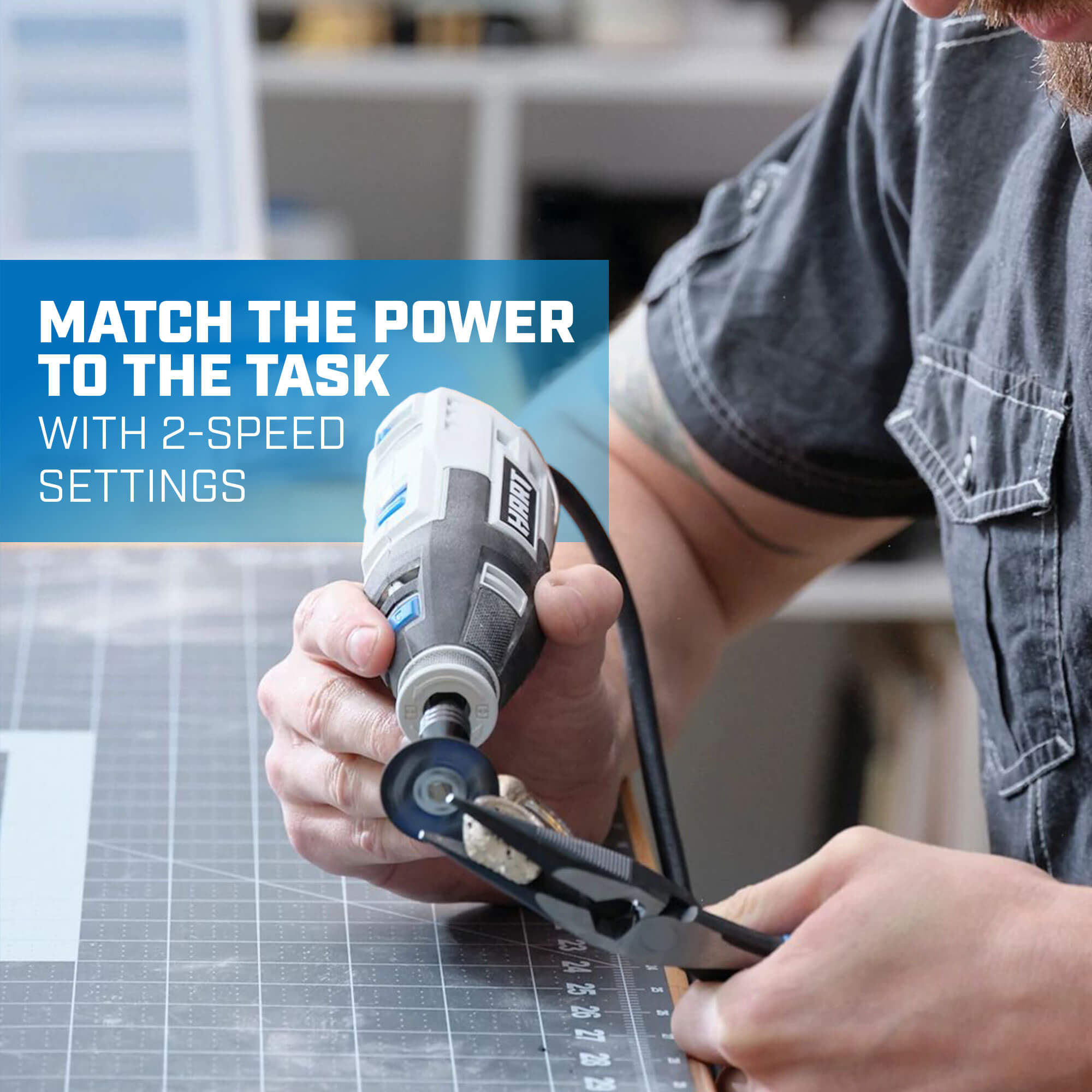 Match the power to the task with 2-speed settings