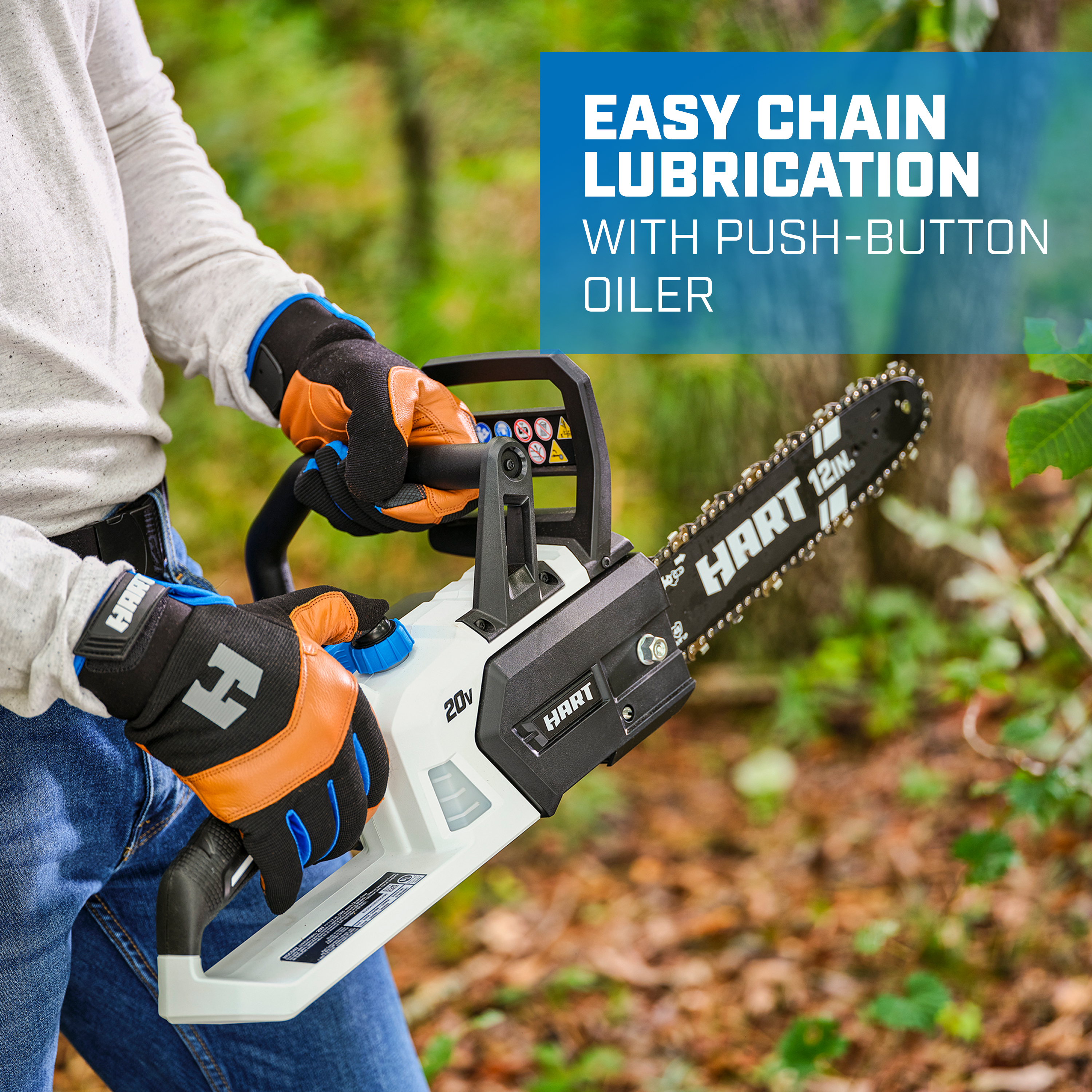 Easy Chain Lubrication with Push-Button Oiler