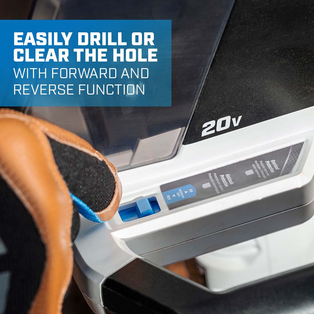 easily drill or clear the hole with forward and reverse function