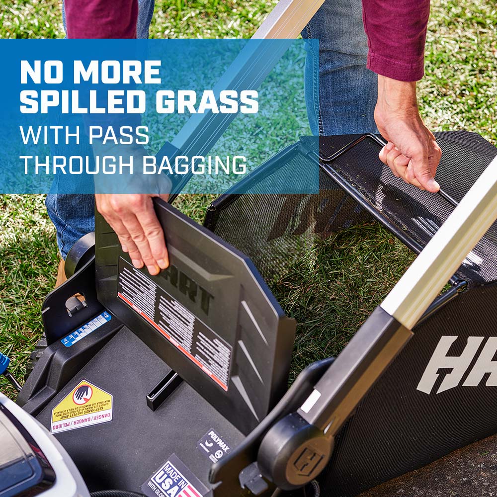 no more spilled grass with pass through bagging 