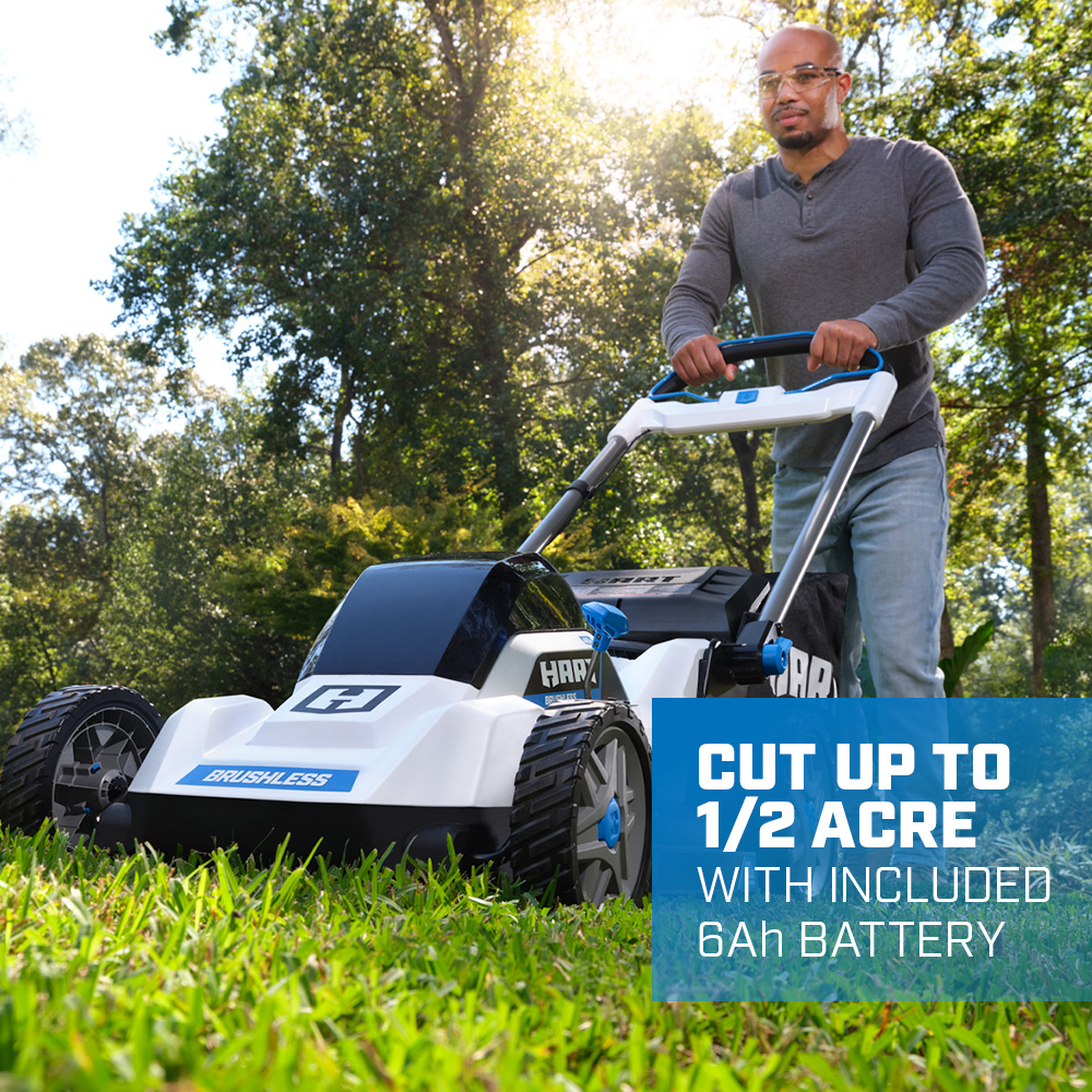 Cut up to 1/2 Acre with included 6Ah battery