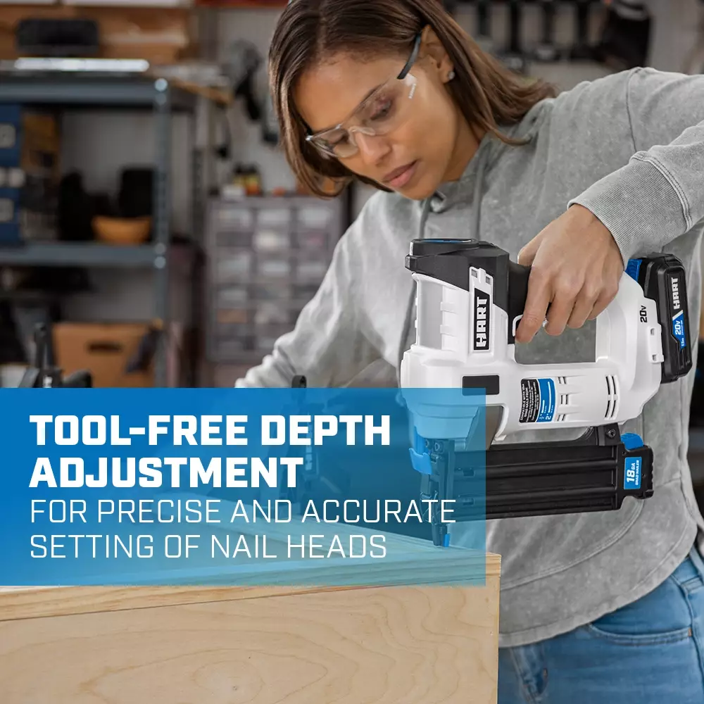 tool-free depth adjustment for precise and accurate setting of nail heads