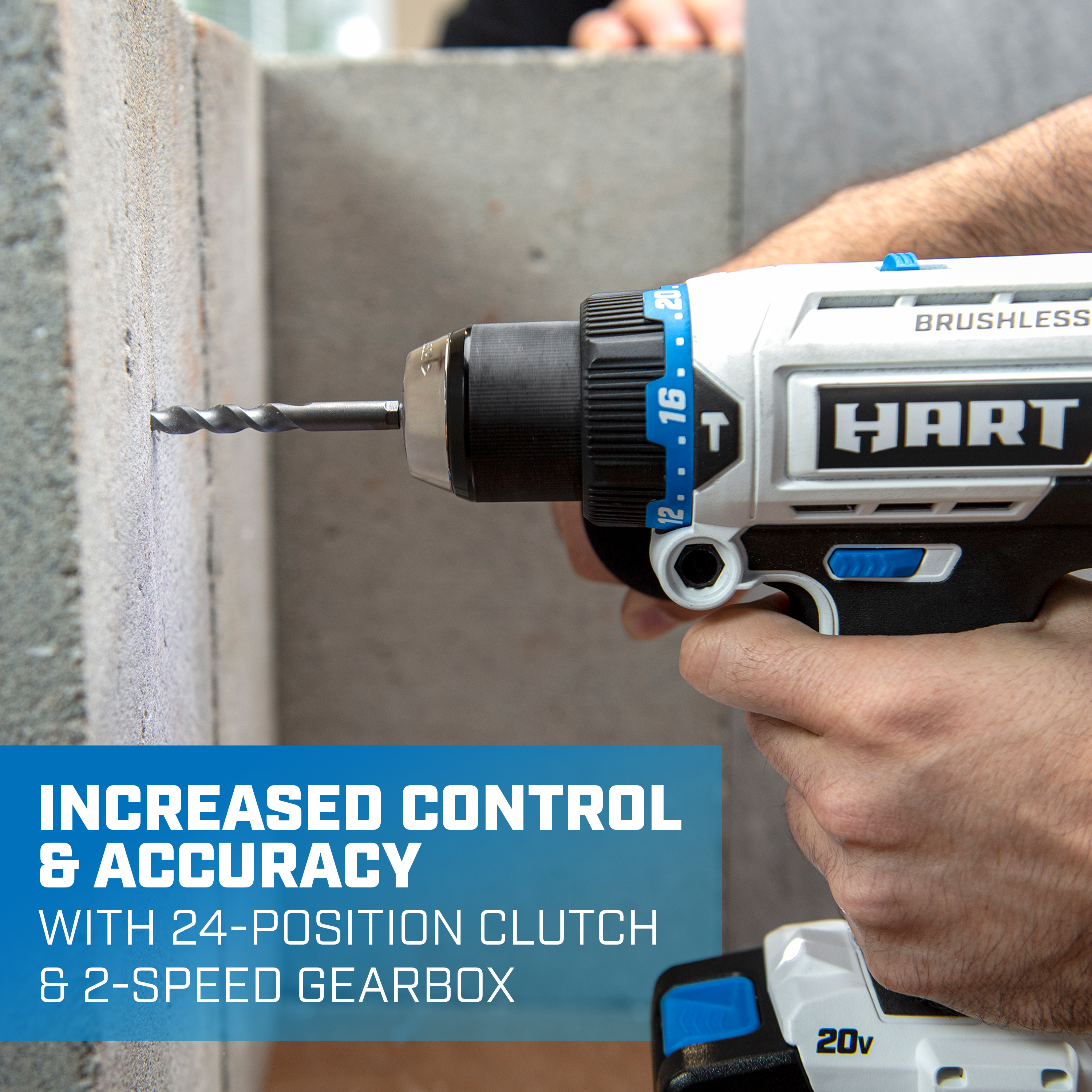 Increased Control & Accuracy with 24-Position clutch & 2-Speed Gearbox