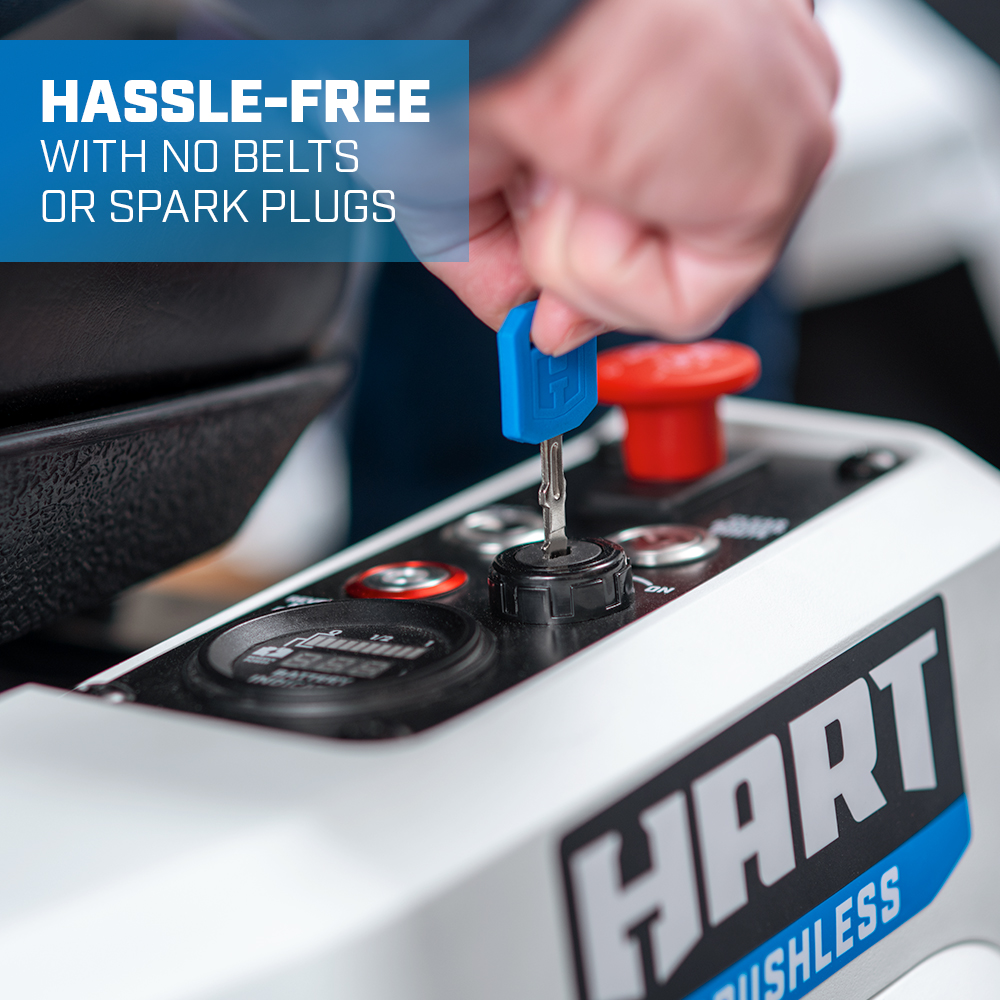 hassle free with no belts or spark plugs