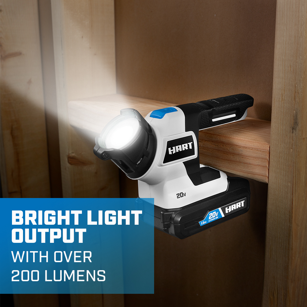 bright light output with over 200 lumens 