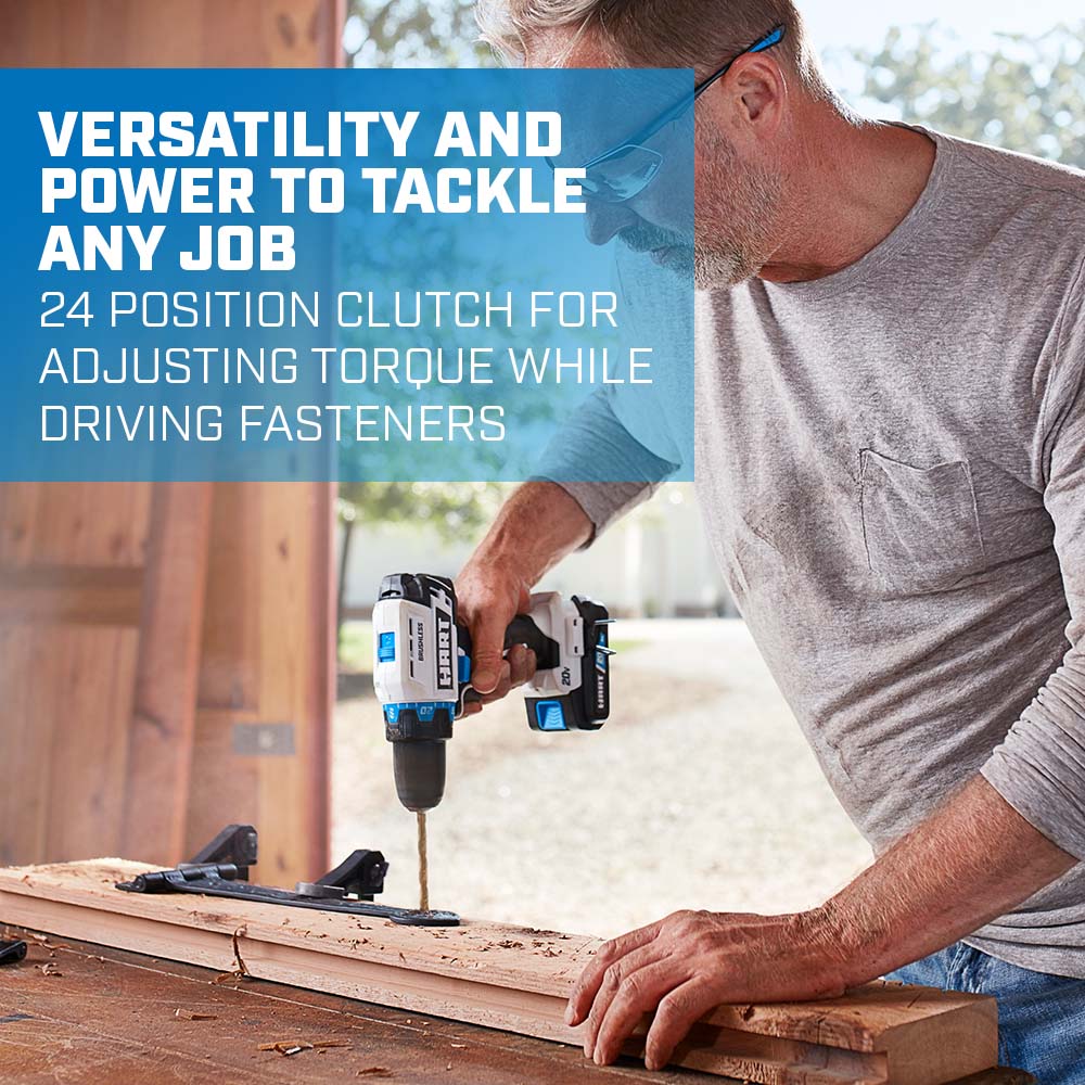 Versatility and power to tackle any job. 24 position clutch for adjusting torque while driving fasteners