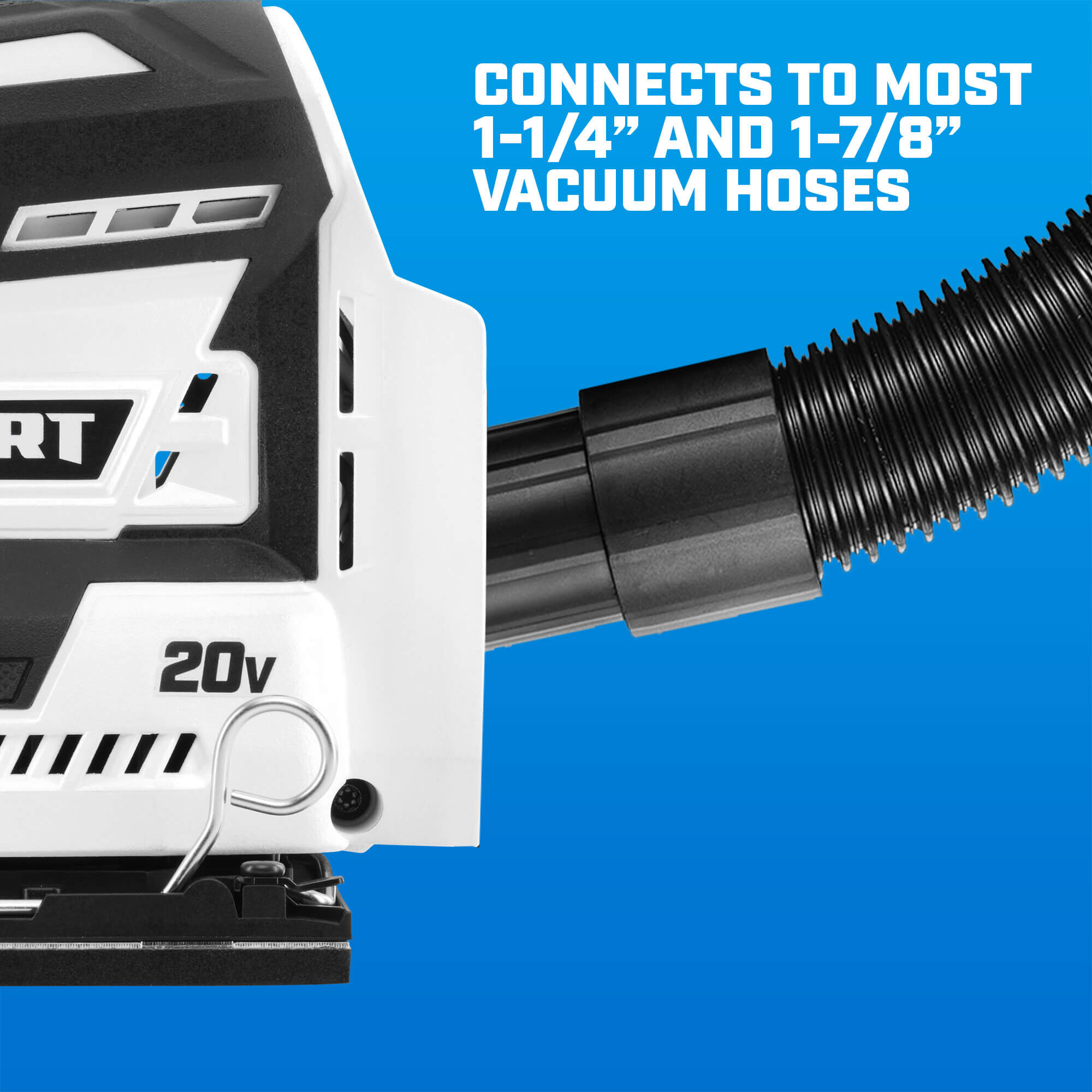 connects to most 1-1/4" and 1-7/8" vacuum hoses