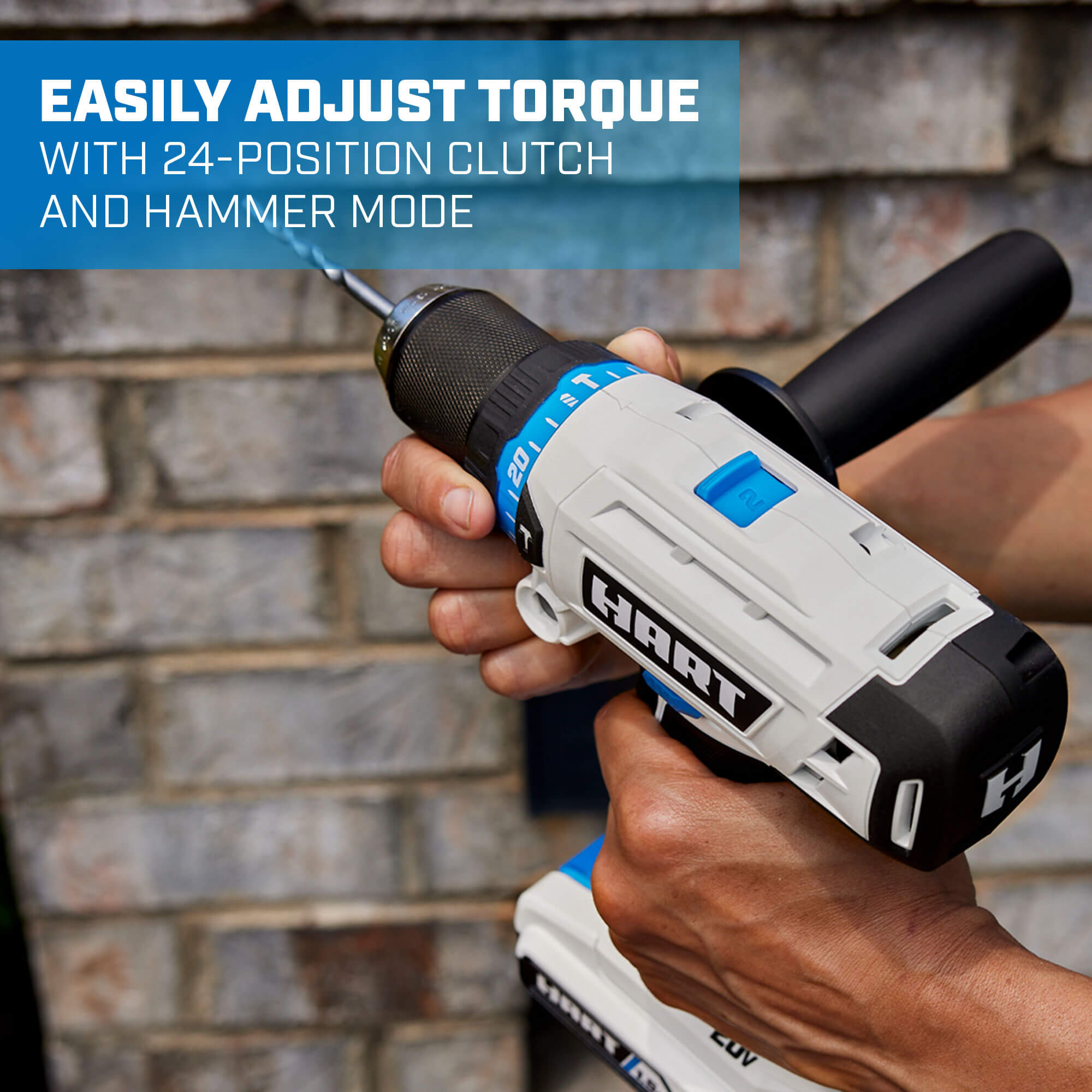 Easily Adjust Torque with 24-position clutch and hammer mode