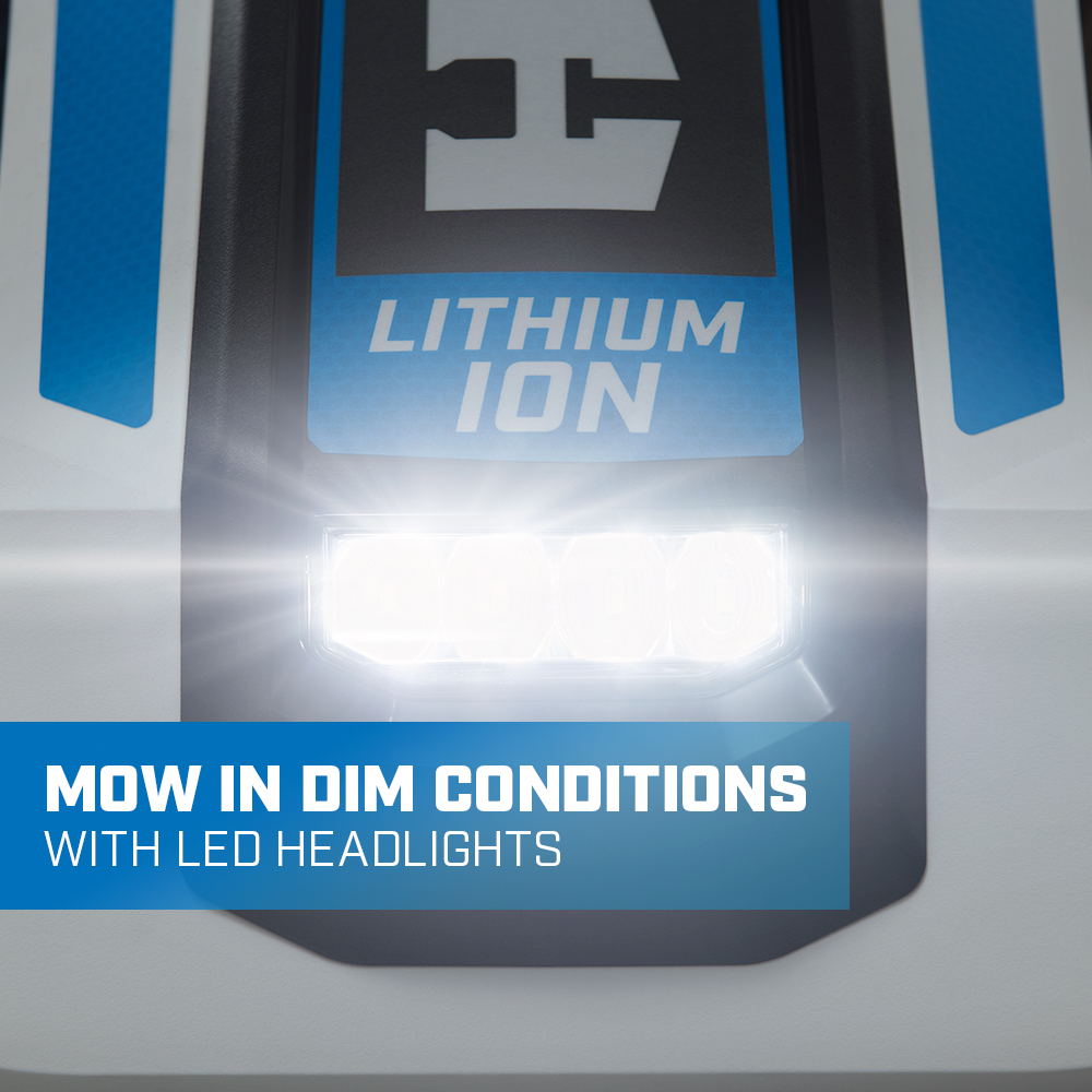 mow in dim conditions with LED headlight 