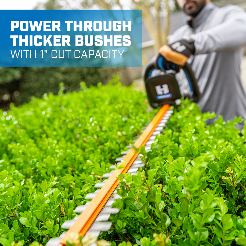 power through thicker bushes with 1" cut capacity