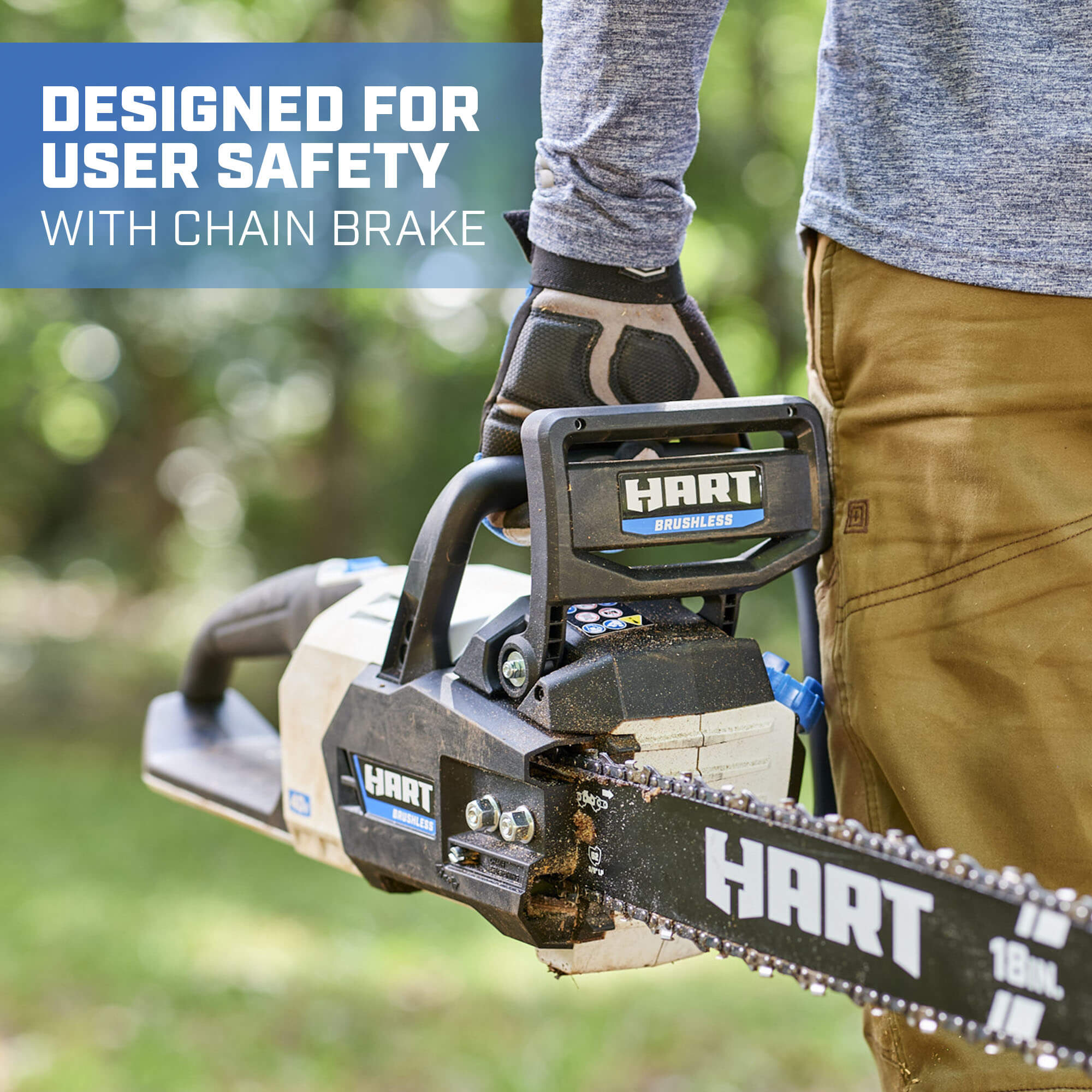 designed for user safety with chain brake