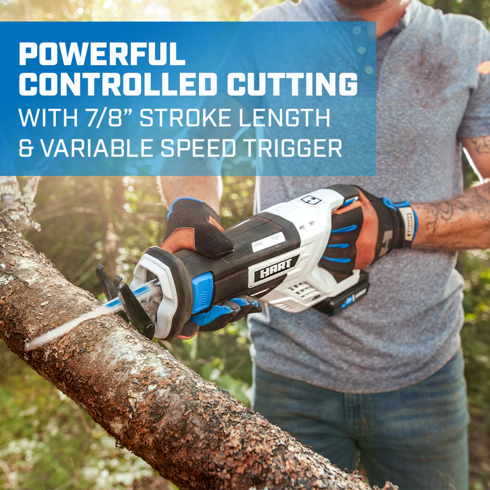 powerful controlled cutting with 7/8" stroke length and variable speed trigger