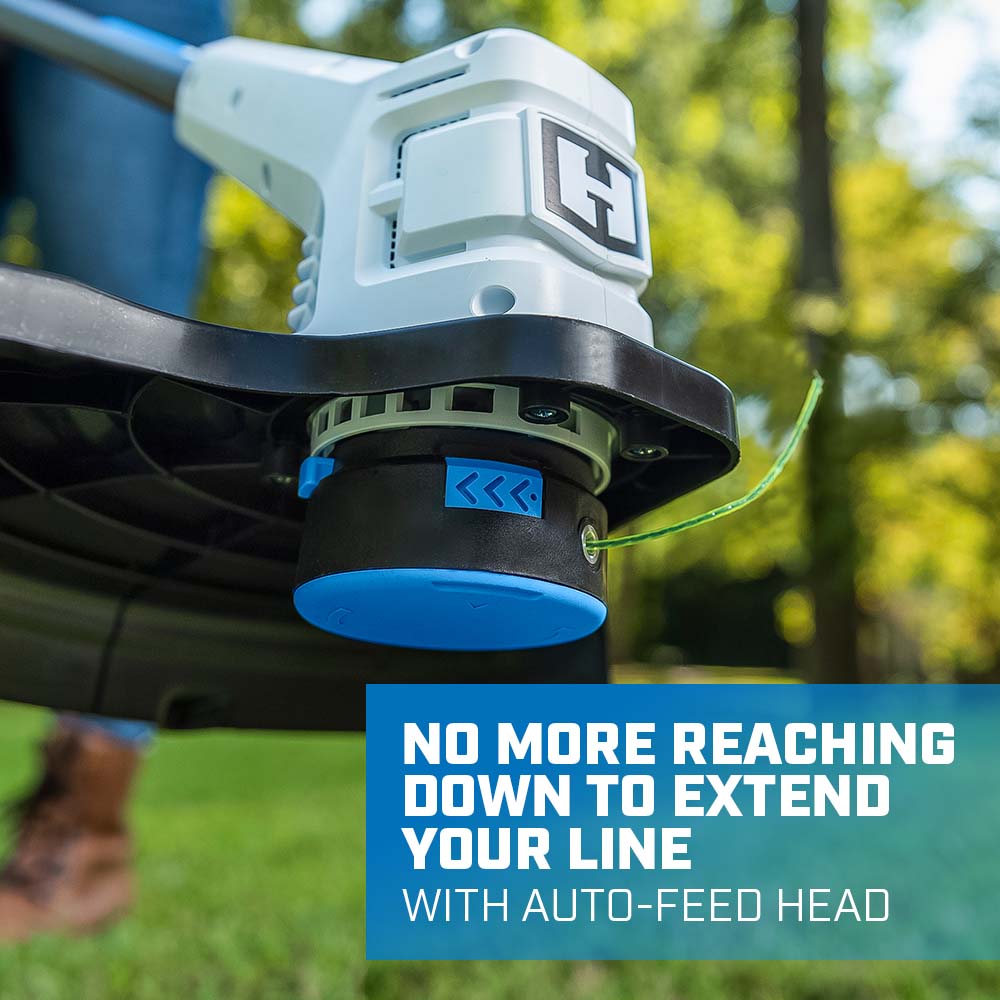 no more reaching down to extend your line with auto-feed head