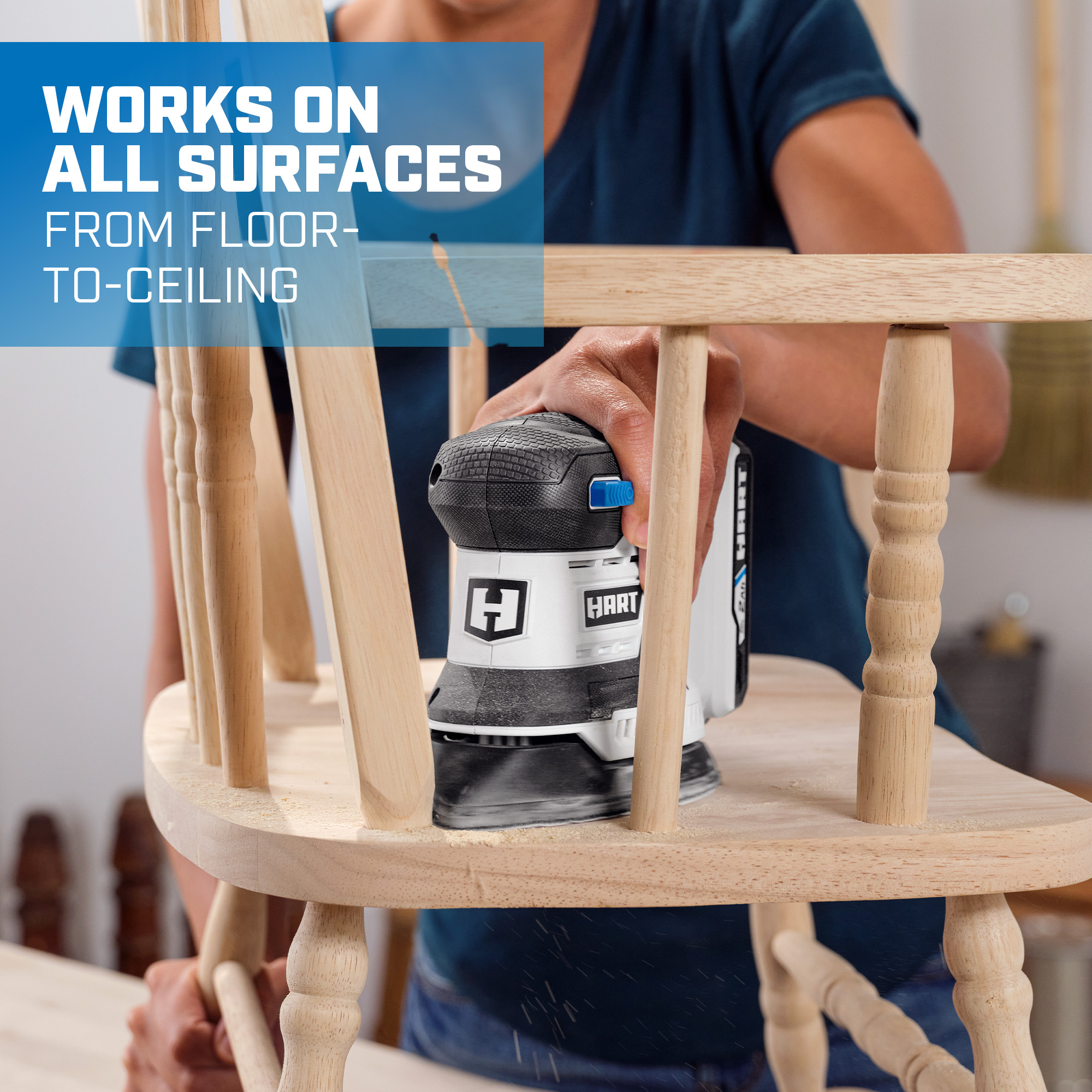 works on all surfaces from floor to ceiling