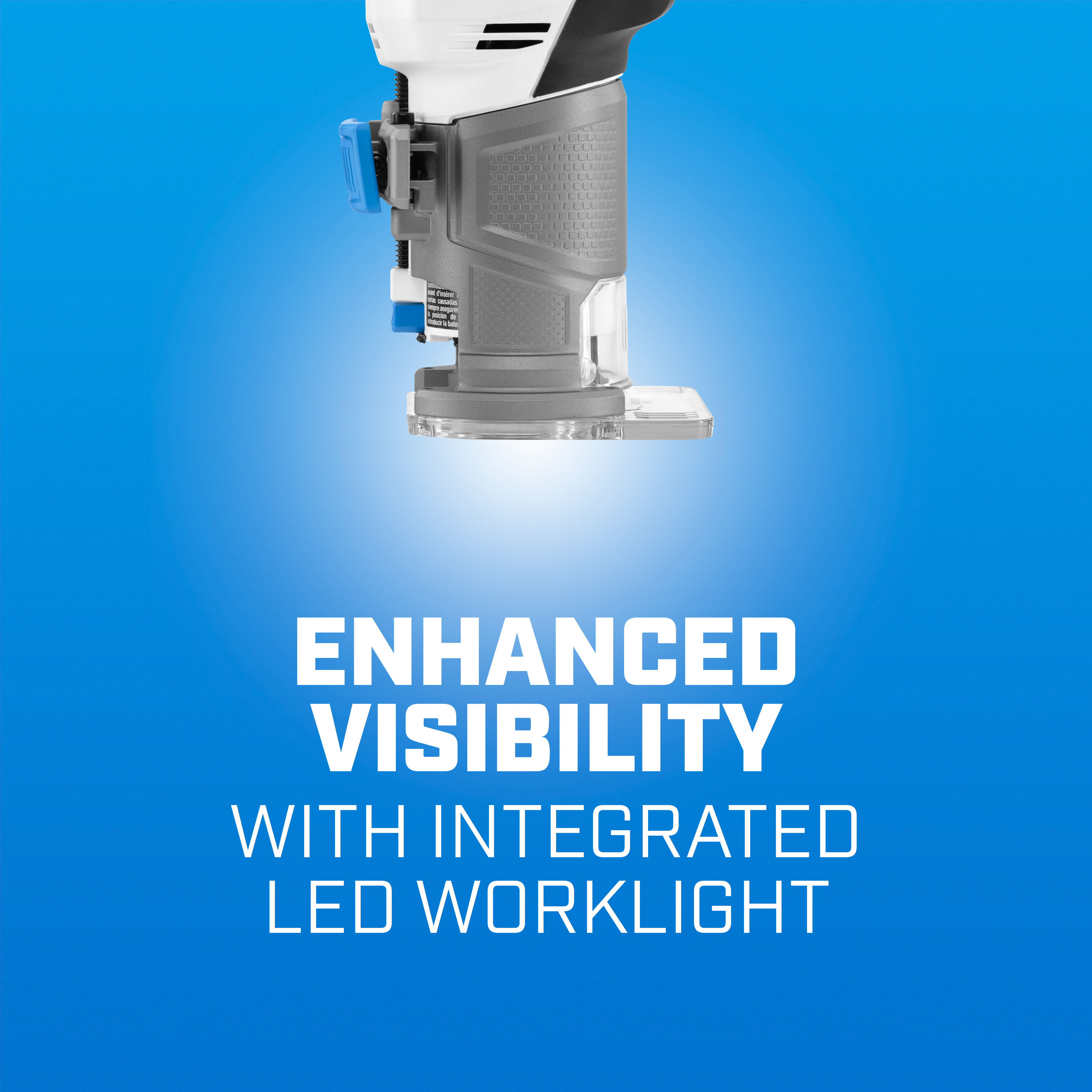 enhanced visibility with integrated LED work light