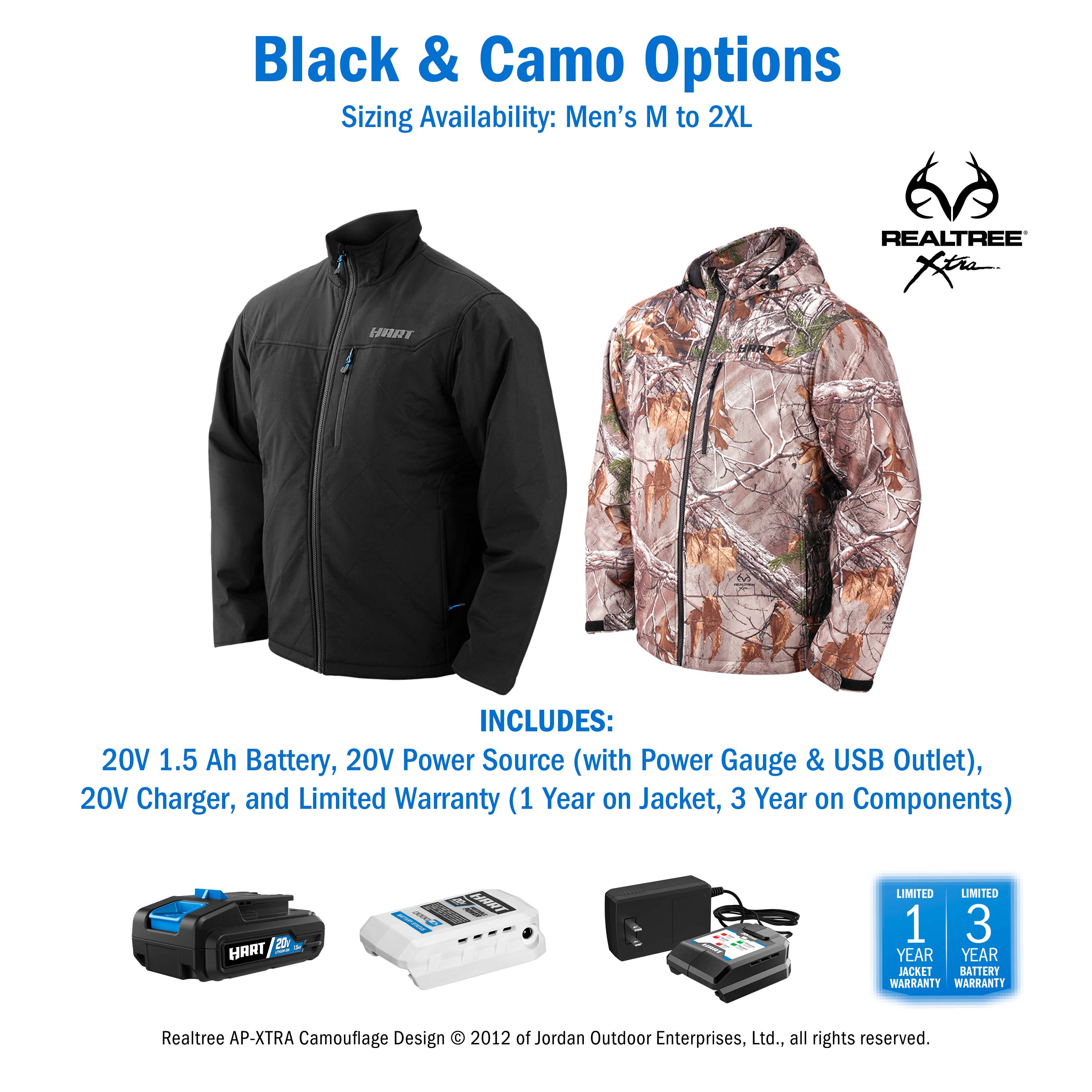 black and camo options