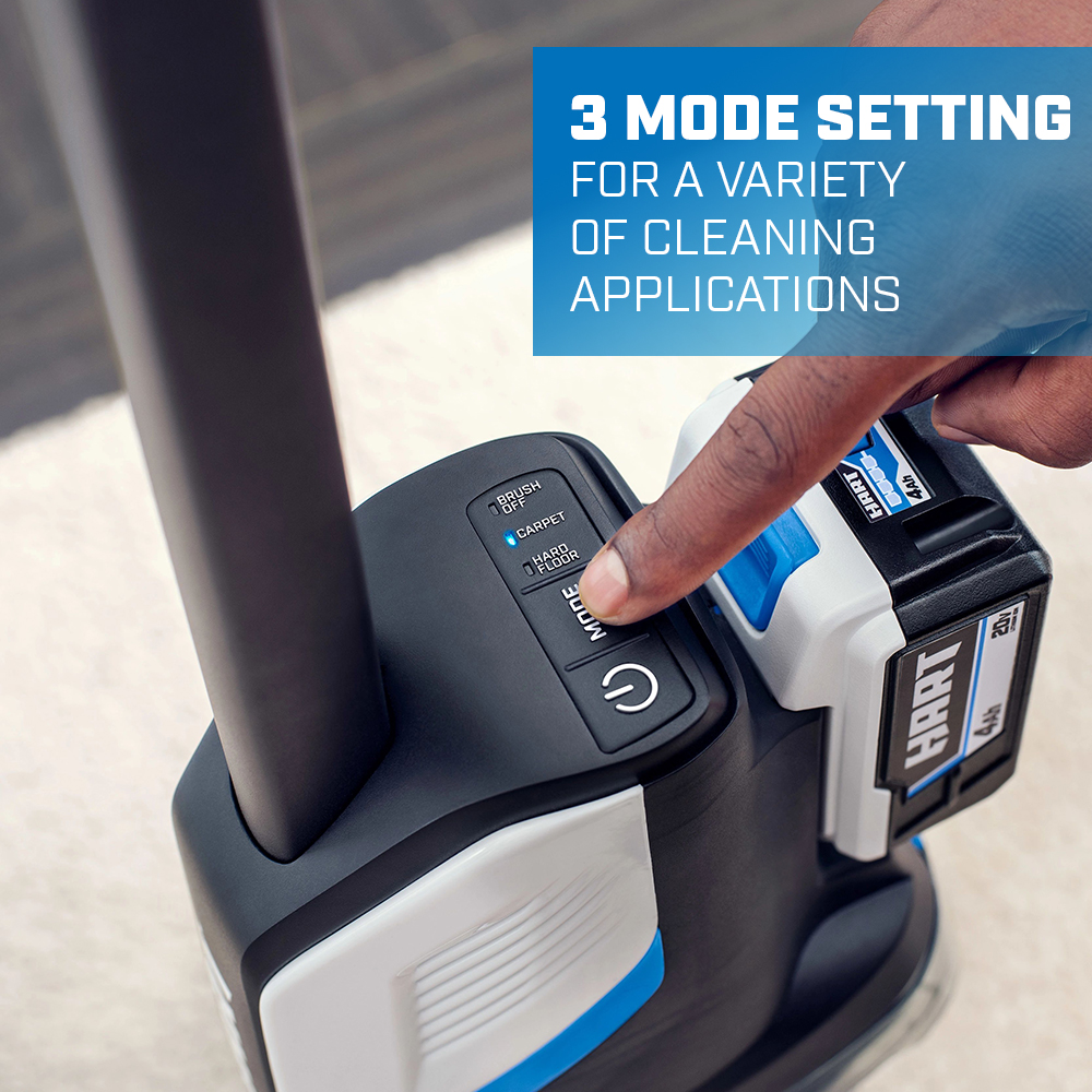 3 mode settings for a variety of cleaning applications