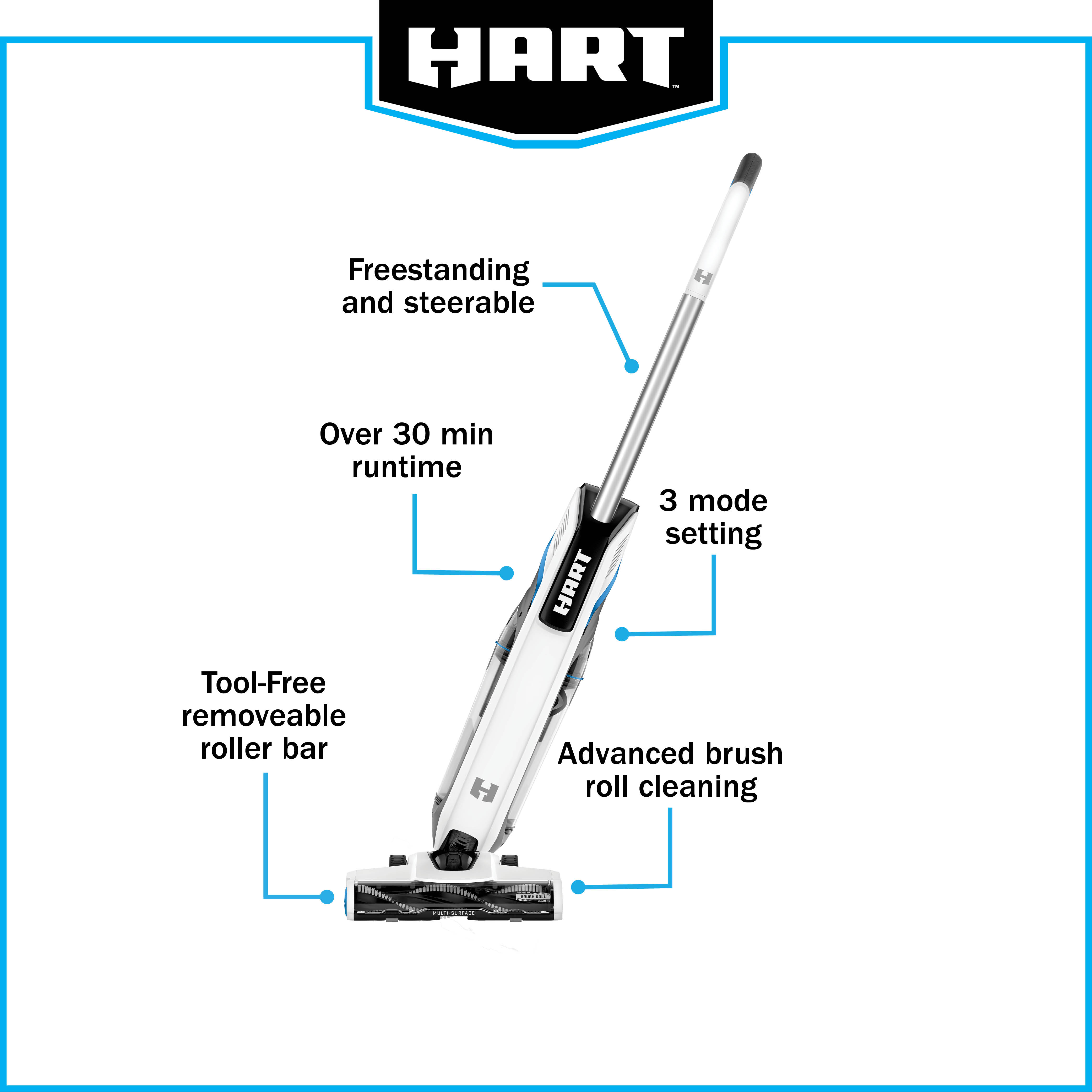 HART 20V High Capacity Cordless Stick Vacuum