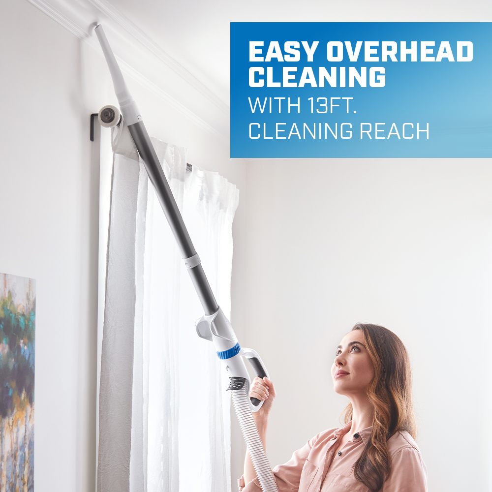 Easy Overhead Cleaning with 13 ft cleaning reach