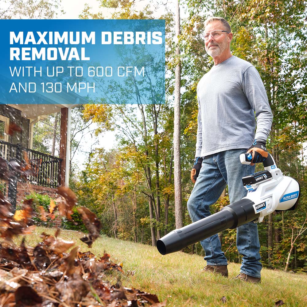 maximum debris removal with up to 600 cfm and 130 mph