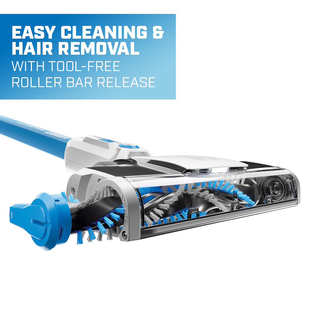 Easy cleaning and hair removal with tool-free roller bar release
