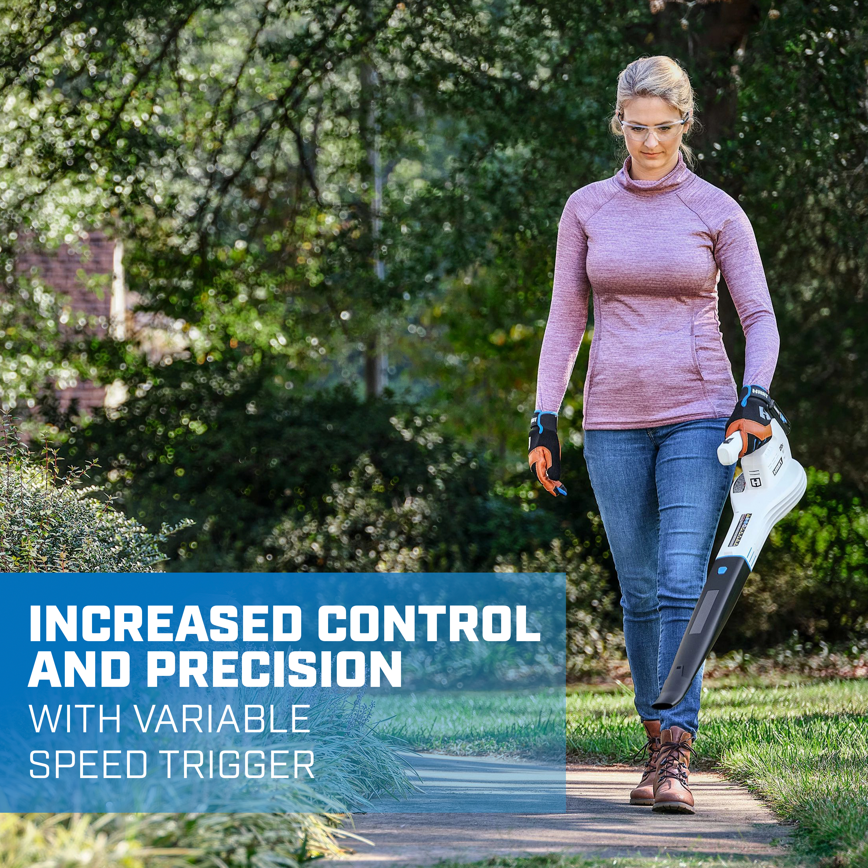 Increased control and precision with variable speed trigger