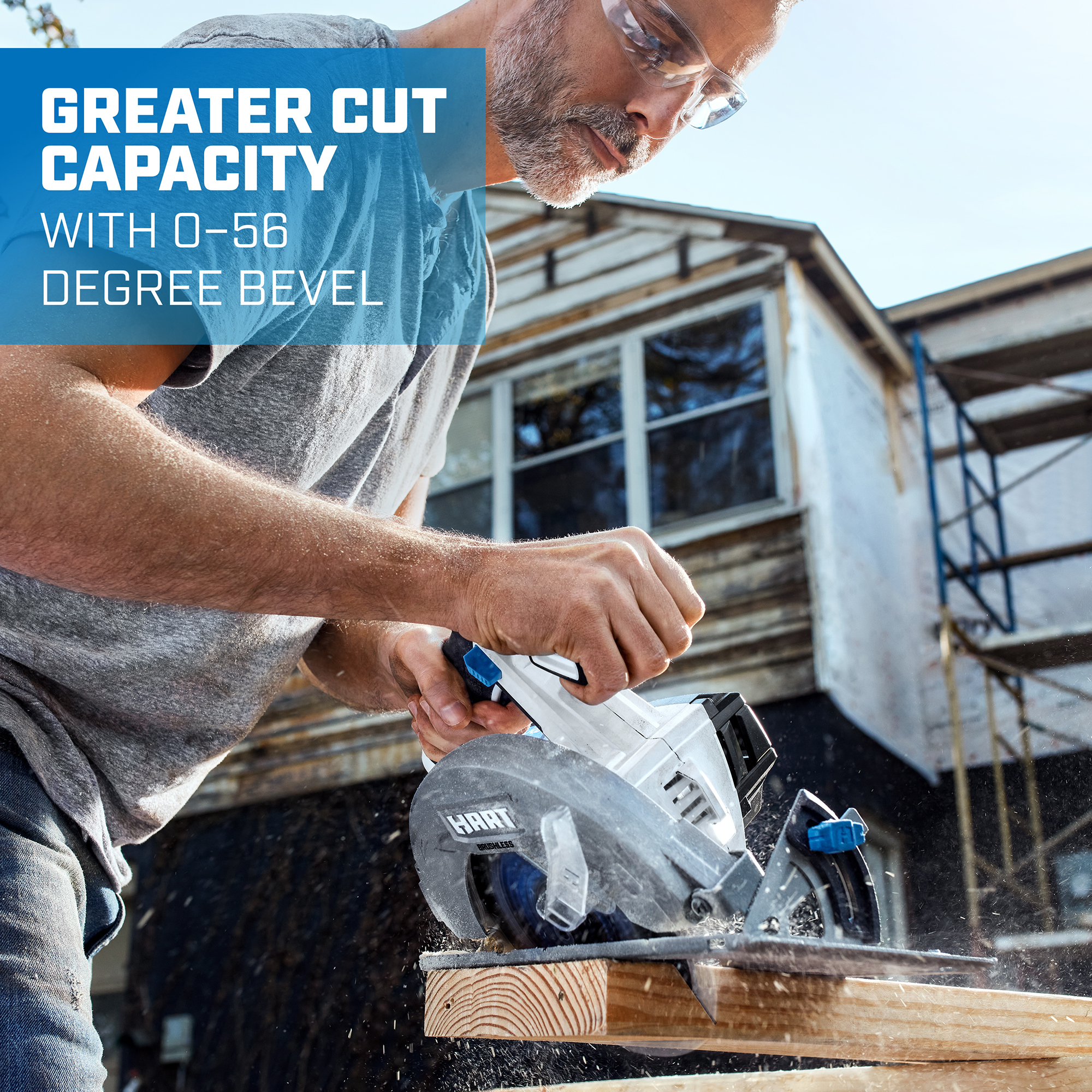 greater cut capacity with 0-56 degree bevel