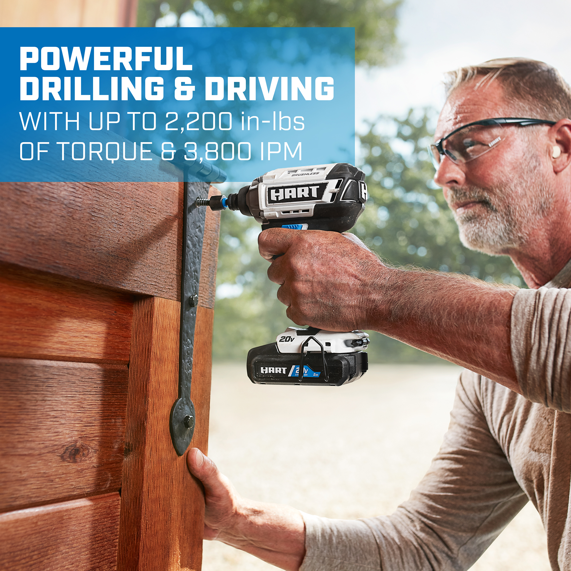 powerful drilling and driving with up to 2,200 in lbs of torque & 3,800 IBM 