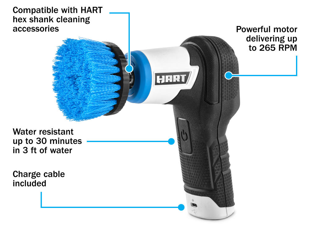 4V Power Scrubber Features